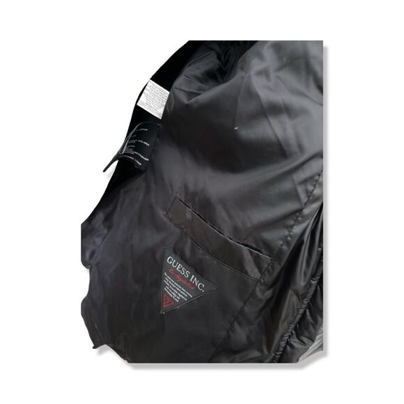 Guess Women's Black Solid Fur Long Sleeve Full Zip Puffer Jacket Size XL - Picture 3 of 10